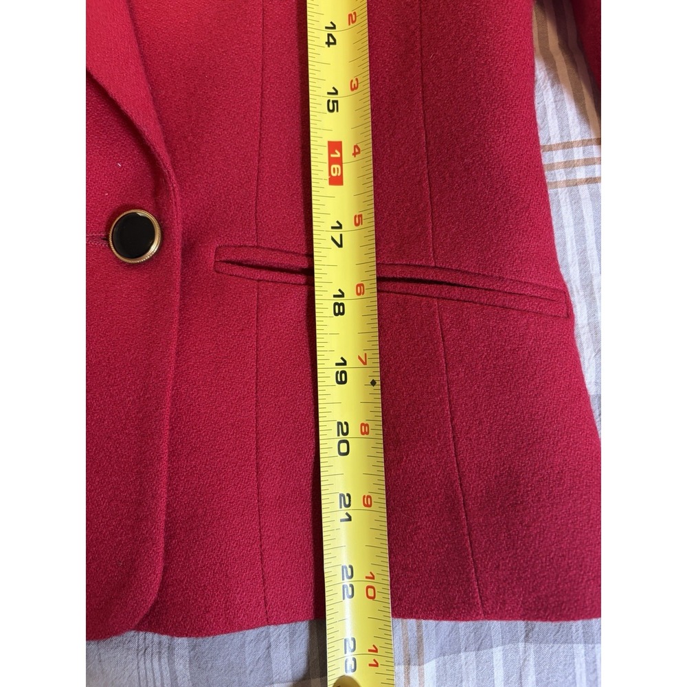 Vtg Pendleton Red Virgin Wool Riding Jacket~Sz 8~Velvet Collar Tailored Luxury - Picture 12 of 16
